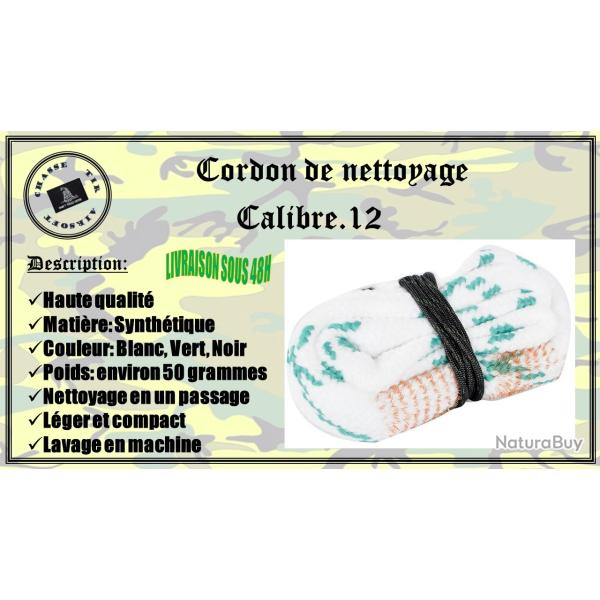 Cordon de nettoyage pour calibre .12
