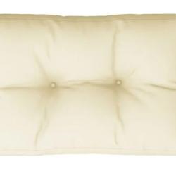 Coussin palette tissu polyester cr&egrave;me 50x40x12 cm imperm&eacute;able moelleux