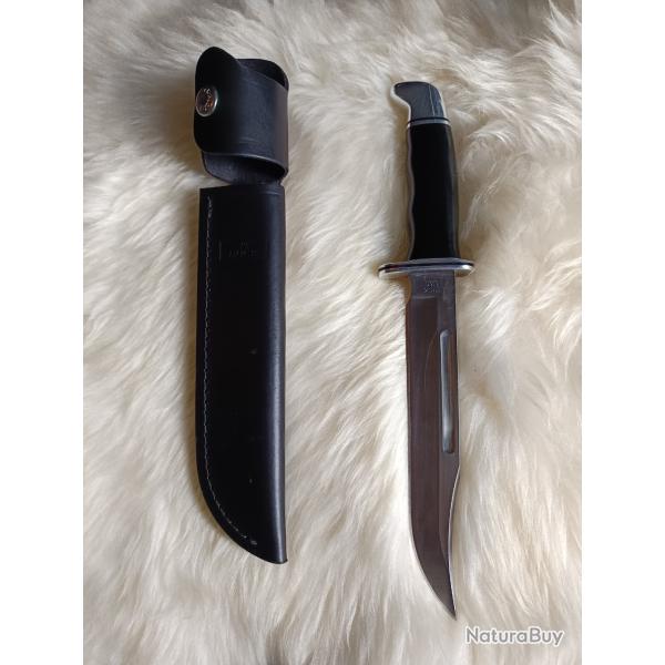 Poignard de chasse BUCK 120 General - Lame 18.9cm - TBE + �tui Cuir
