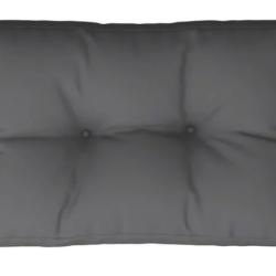 Coussin palette tissu polyester anthracite 50x40x12 cm imperm&eacute;able moelleux
