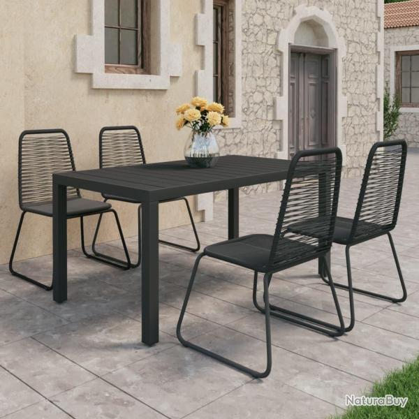 Ensemble � manger de jardin 5 pcs PVC r�sine tress�e noir