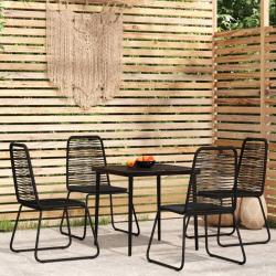 Ensemble &agrave; manger de jardin 5 pcs Noir