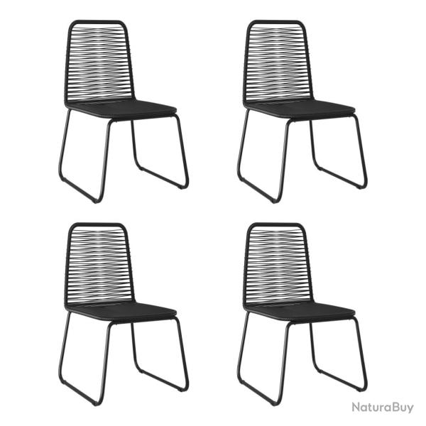 Chaises d'ext�rieur lot de 4 R�sine tress�e Noir