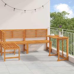 Ensemble de banc de jardin 3 pcs Marron Bois d'Acacia Massif
