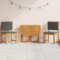 Ensemble bistro de jardin 3 pcs Marron Bois d'Acacia Massif