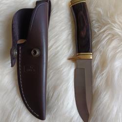 Couteau de chasse BUCK 192 Vanguard - Tranchant Convexe - Quasi Neuf / Patin&eacute;