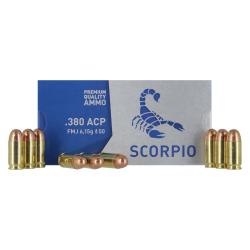 munitions STV SCORPIO Cal.380 ACP FMJ 92gr 6.15G PAR 50