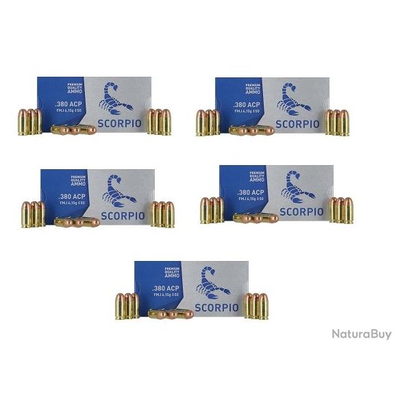 munitions STV SCORPIO Cal.380 ACP FMJ 92gr 6.15G PAR 250