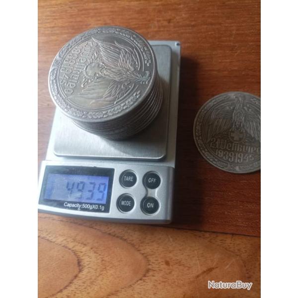 Lot de 14 m�dailles argent des ann�es 70, pour 530grs.