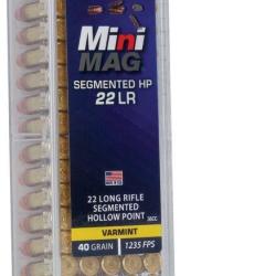 Cartouches CCI MINIMAG SEGMENTED Calibre 22LR - 40gr - HP - Cuivr&eacute;e - Boite de 100 unit&eacute;s