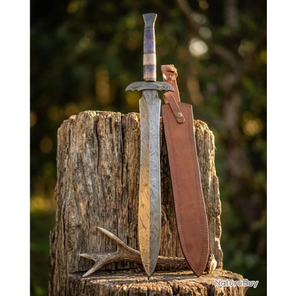 EP01 -Grande �p�e damass�e artisanale | Handcrafted Damascus Fantasy Sword | Pi�ce de collection