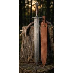 EP03 -Grande &eacute;p&eacute;e damass&eacute;e artisanale | Handcrafted Damascus Long Sword | Pi&egrave;ce de collection avec &eacute;