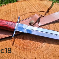 GC18 - Handmade Long Blade Knife with Leather Sheath - Artisan collection Piece