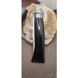 OP07 - Couteau pliant OPINEL  lame inox 8 custom corne noire + &eacute;tui cuir OFFERT