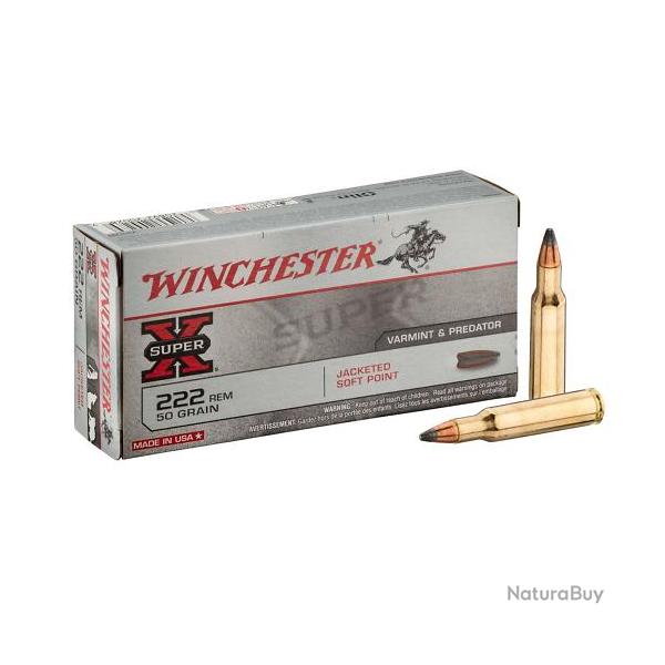 MUNITION WINCHESTER JSP 222 REM 50GR X20