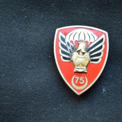 INSIGNE 75&deg; COMPAGNIE GENIE PARACHUTISTE- GUERRE D'ALGERIE-DRAGO PARIS-TROUPES AEROPORTEES