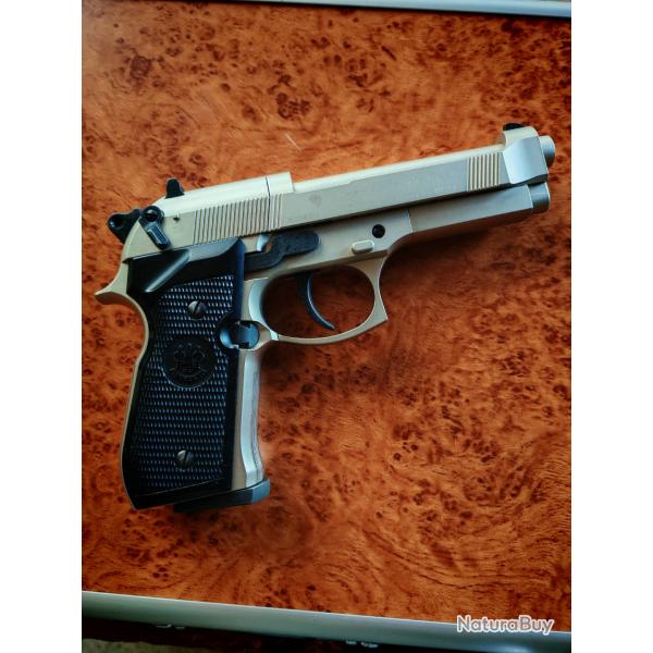 Pack pistolet BERETTA M92FS nickel� CO2 � plombs diabolos 4,5mm