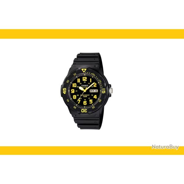 Montre de Plong�e Analogique Casio (Noir/Jaune) - Nage, Chasse, P�che, Randonn�e