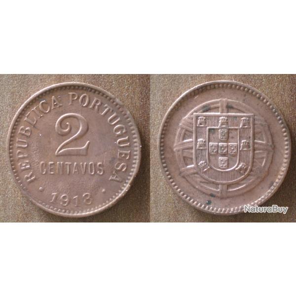 Portugal 2 Centavos 1918 Piece Escudos Embleme Europe Centavo Escudo