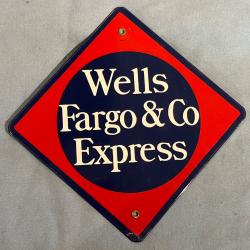 Jolie plaque &eacute;maill&eacute;e Wells Fargo & co Express  deco western saloon