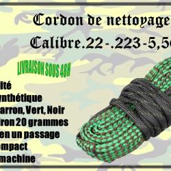Cordon de nettoyage pour calibre .22 / .223 / 5.56