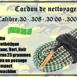 Cordon de nettoyage pour calibre .30 / .308 / 30-06 / .300 / .303 / 7.62mm