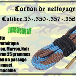 Cordon de nettoyage pour calibre .35 / .350 / .357 / .358 / .375