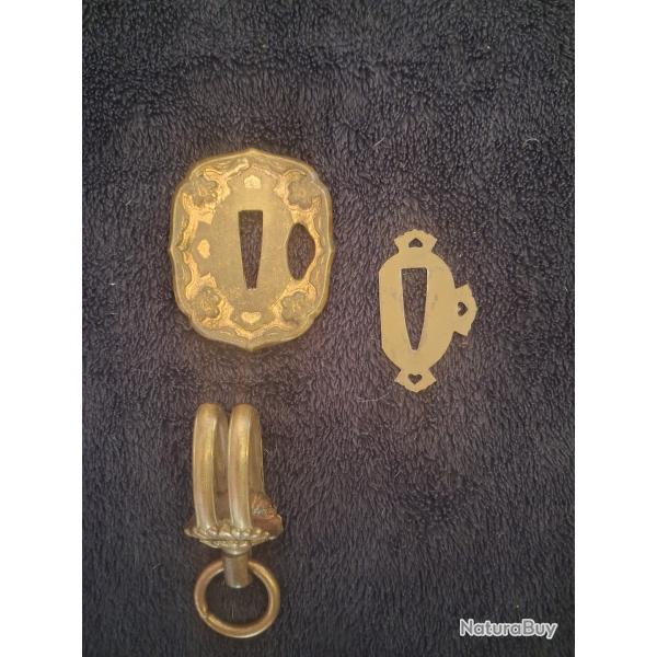 Garniture  sabre  tsuba shin  gunto arm�e de terre imp�riale japonaise