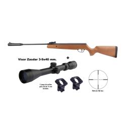 Carabine &agrave; air comprim&eacute; Snowpeak GR1000W Bois Cal. 4,5 mm 19,9 joules + lunette 3-9x40 mm.