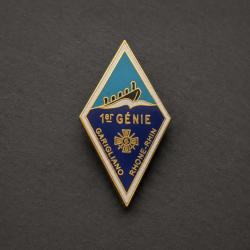 Insigne militaire 1er G&eacute;nie Garigliano Rh&ocirc;ne-Rhin Arthus Bertrand - militaria
