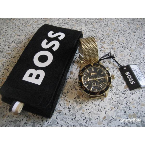 Montre chronographe dor�e Sealiner � cadran noir Hugo BOSS