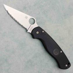 Couteau Spyderco Paramilitary 2 Lightweight Lame Acier CTS-BD1N Serr Manche FRN Black USA SC81SBK2