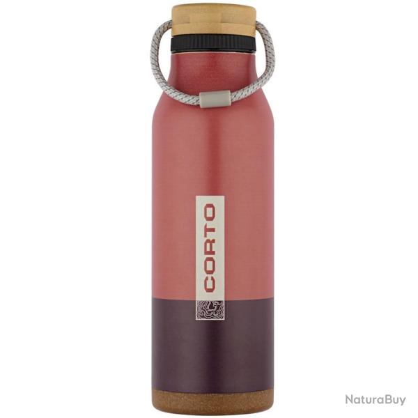 Gourde isotherme Corto Thermo 700 ml terracotta avec bouchon bambou