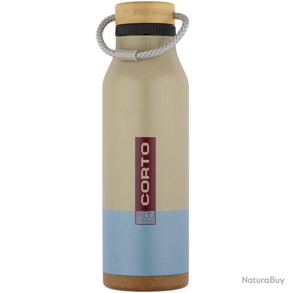 Gourde isotherme Corto Thermo 700 ml argile avec bouchon bambou
