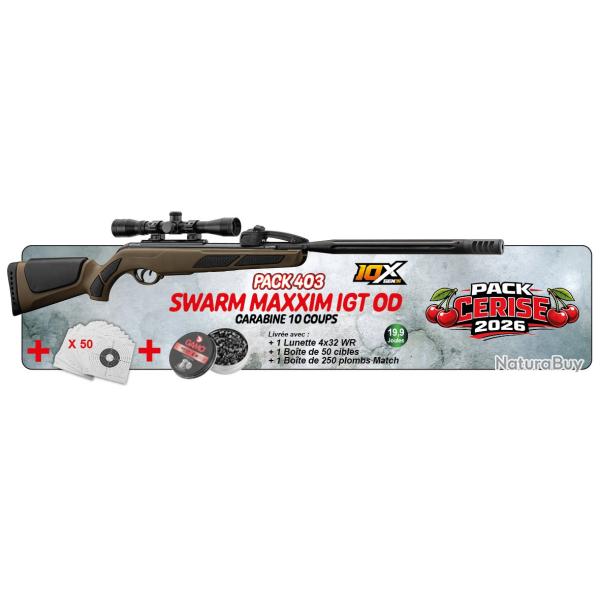 Carabine � air comprilm� Gamo Pack Swarm Maxxim IGT OD 19.9J Cerise 2026