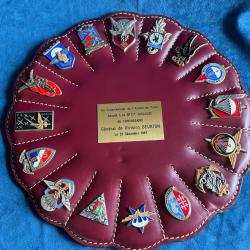 Coussin de 16 insignes militaires 11&egrave;me D.P Toulouse