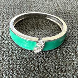 Magnifique bague or blanc 18 carats et diamant - taille 54