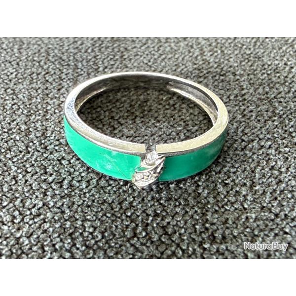 Magnifique bague or blanc 18 carats et diamant - taille 54