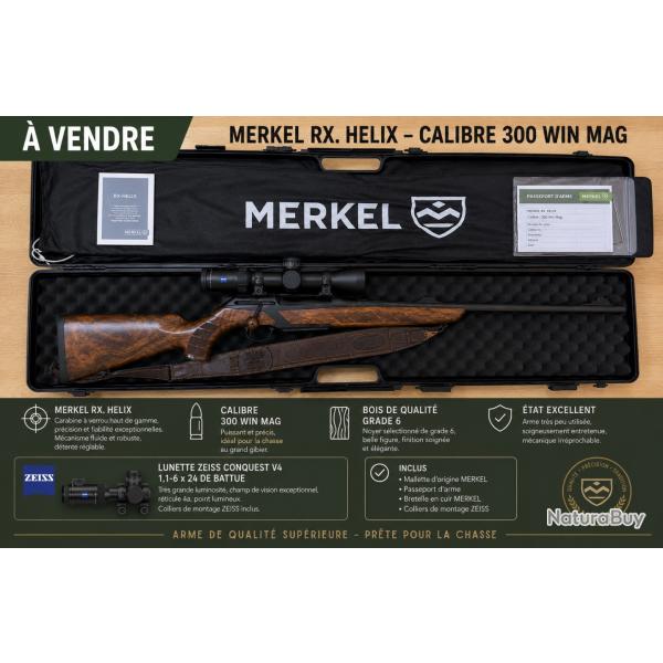 Carabine MERKEL RX HELIX Altesse Cal.300 WINMAG Grade 6, avec Lunette ZEISS 1x4 -24