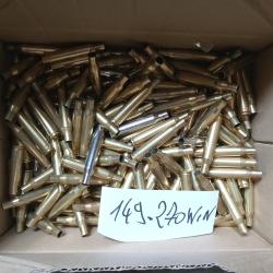 LOT DE 149 DOUILLES  CAL.270 WINCHESTER TIREES UNE FOIS  .