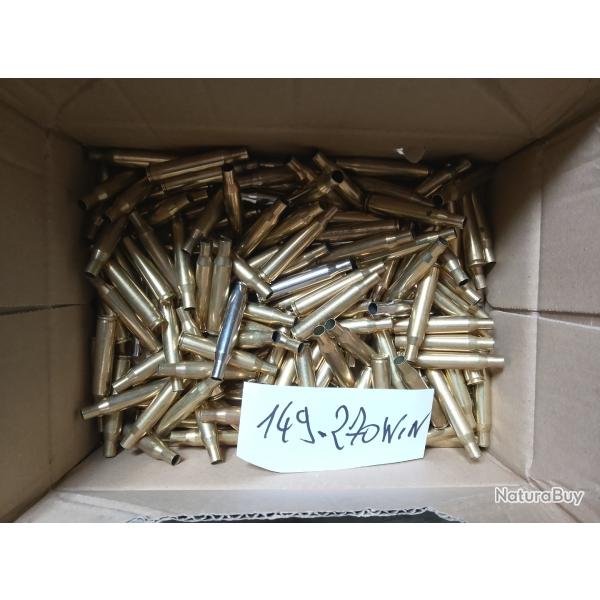 LOT DE 149 DOUILLES  CAL.270 WINCHESTER TIREES UNE FOIS  .