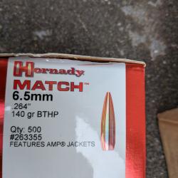 150 ogives 6.5 mm/ 264" Hornady Match HPBT 140 gr