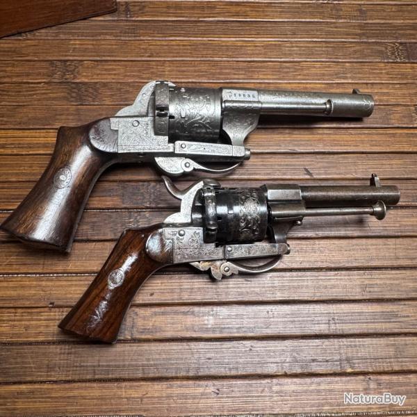 RARE REVOLVER SIGN�E ZAOU� BREVET EUG�NE LEFAUCHEUX MODELE LUXE DE POCHE CALIBRE 7 mm
