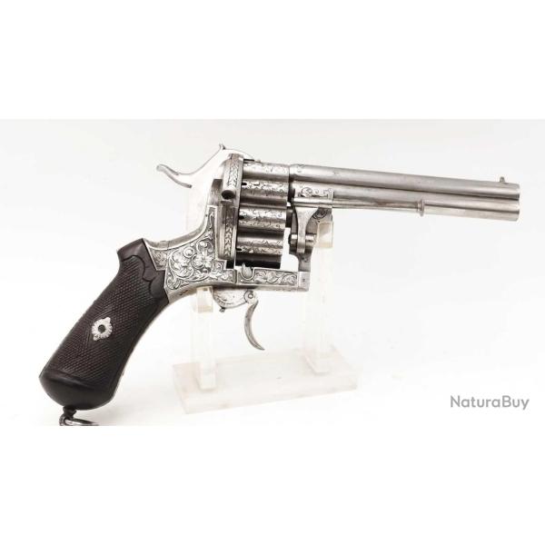 REVOLVER LEFAUCHEUX MOD�LE 1864 20 COUPS CANONS SUPERPOS�S CALIBRE 7MM � BROCHE - FRANCE SECOND EMPI