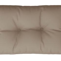 Coussin palette tissu polyester Taupe 50x40x12 cm imperm&eacute;able moelleux