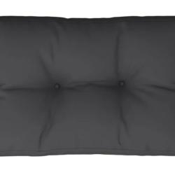 Coussin palette tissu polyester noir 50x40x12 cm imperm&eacute;able moelleux