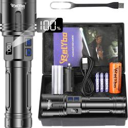 Lampe Torche LED Tactique1000000 Lumens XHM90.2 Ultra Puissante USB &Eacute;tanche IPX6 Rechargeable USB