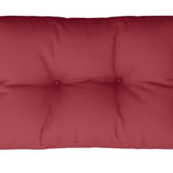 Coussin palette tissu polyester rouge bordeaux 50x40x12 cm imperm&eacute;able moelleux
