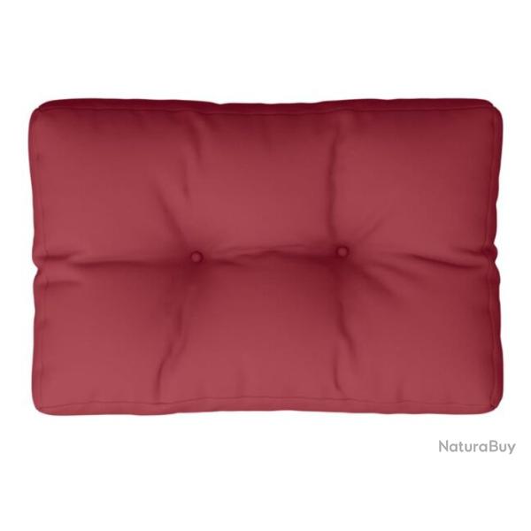 Coussin palette tissu polyester rouge bordeaux 50x40x12 cm imperm�able moelleux