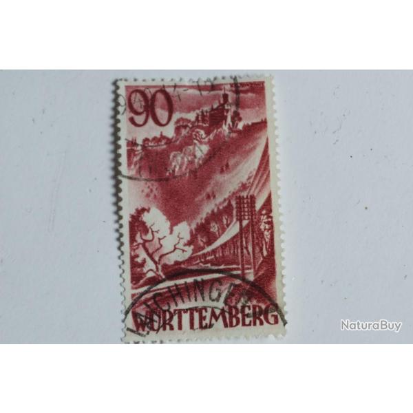 Timbre Allemagne Wurtemberg 1949 type 1947 sans monnaie oblit�r�